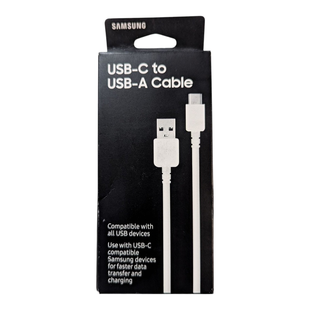 W8-O Samsung USB-A to USB-C Cable – 3.3ft (1m) White | Fast, Reliable‎ Charging